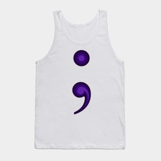 Papercut effect semicolon Tank Top